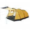 Tunelski šator za kampiranje za 4 osobe žuti