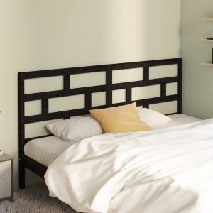 Uzglavlje za krevet crno 186 x 4 x 100 cm od masivne borovine