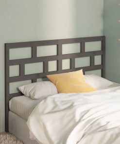 Uzglavlje za krevet sivo 126 x 4 x 100 cm od masivne borovine