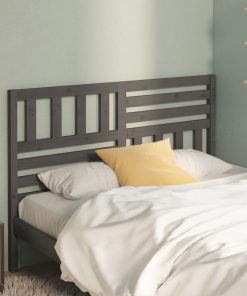 Uzglavlje za krevet sivo 126 x 4 x 100 cm od masivne borovine
