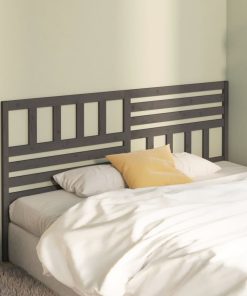 Uzglavlje za krevet sivo 186 x 4 x 100 cm od masivne borovine