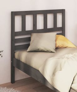 Uzglavlje za krevet sivo 81 x 4 x 100 cm od masivne borovine