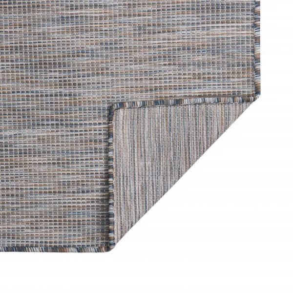 Vanjski tepih ravnog tkanja 160 x 230 cm smeđe-crni