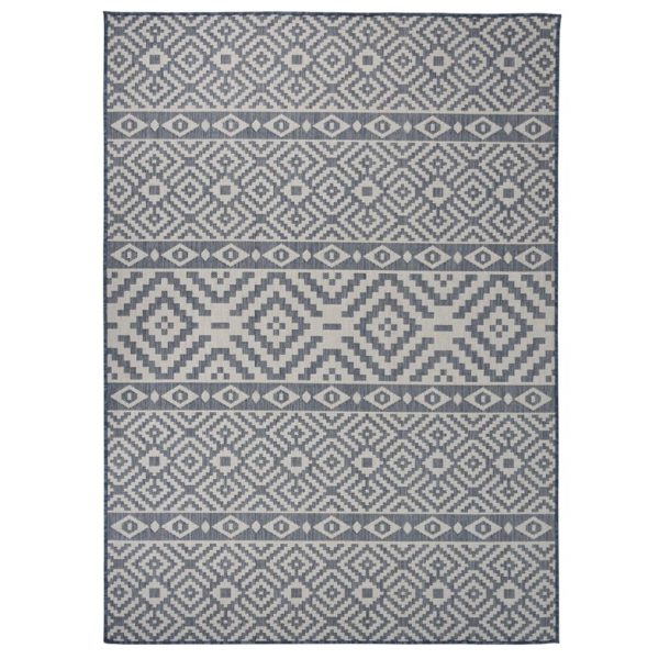 Vanjski tepih ravnog tkanja 200 x 280 cm plave pruge