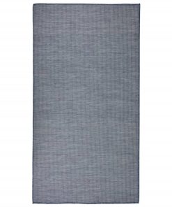 Vanjski tepih ravnog tkanja 80 x 150 cm plavi