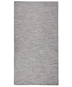 Vanjski tepih ravnog tkanja 80 x 150 cm smeđe-crni