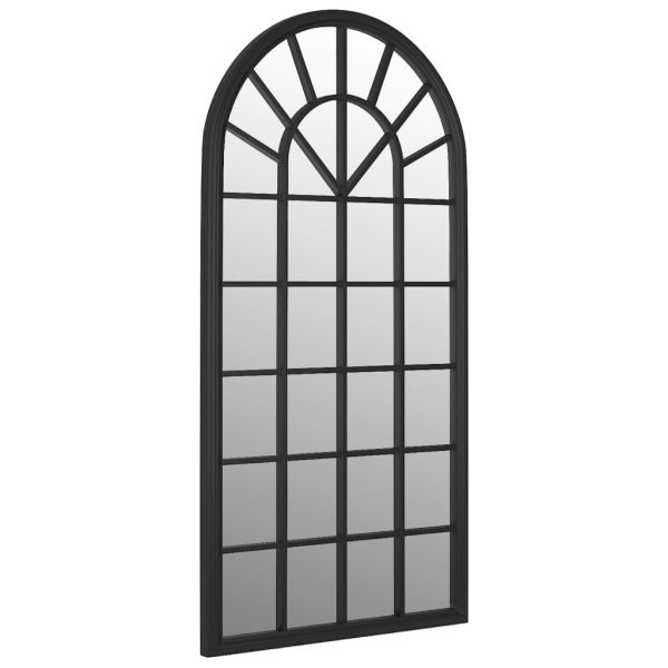 Vrtno ogledalo crno 90 x 45 cm željezno za vanjsku upotrebu
