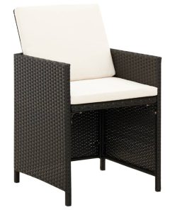 4-dijelni set vrtnih stolica i stolaca od poliratana crni