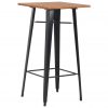 Barski stol crni 60 x 60 x 108 cm od masivne borovine i čelika