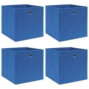 Kutije za pohranu 4 kom plave 32 x 32 x 32 cm od tkanine