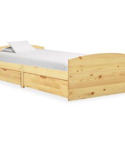 Okvir za krevet s 2 ladice 90 x 200 cm od masivne borovine