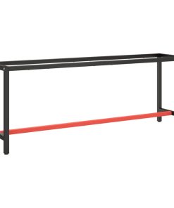 Okvir za radni stol mat crni i mat crveni 210x50x79 cm metalni