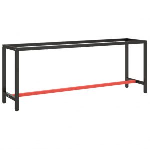 Okvir za radni stol mat crni i mat crveni 210x50x79 cm metalni