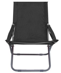 Sklopive stolice za plažu od tkanine 2 kom crne