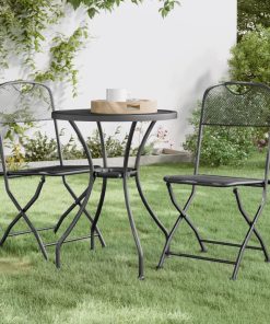 Sklopive vrtne stolice 2 kom od metalne mreže antracit