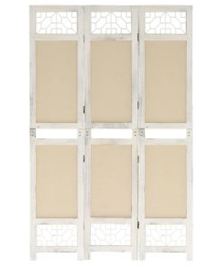 Sobna pregrada s 3 panela krem 105 x 165 cm od tkanine