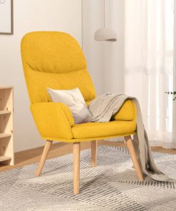 Stolica za opuštanje od tkanine boja senfa