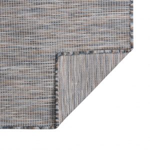 Vanjski tepih ravnog tkanja 200 x 280 cm smeđe-crni