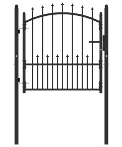 Vrata za ogradu sa šiljcima čelična 100 x 100 cm crna