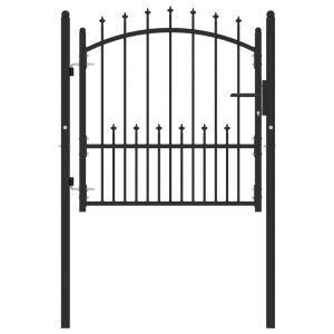 Vrata za ogradu sa šiljcima čelična 100 x 100 cm crna