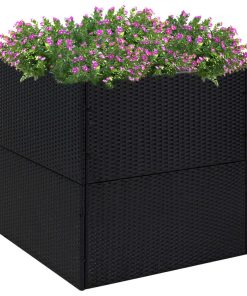 Vrtna sadilica crna 80 x 80 x 80 cm od poliratana