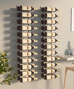 Zidni stalak za vino za 24 boce 2 kom bijeli željezni