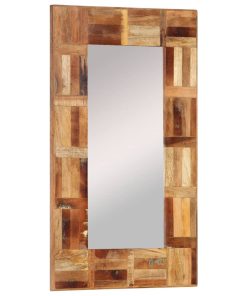 Zidno ogledalo od masivnog obnovljenog drva 50 x 80 cm