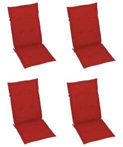 Jastuci za Vrtne Stolice 4 kom Crveni 120x50x3 cm