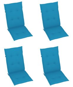 Jastuci za vrtne stolice 4 kom plavi 120 x 50 x 3 cm