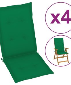 Jastuci za vrtne stolice 4 kom zeleni 120 x 50 x 3 cm