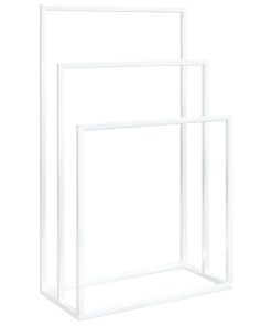 Samostojeći stalak za ručnike bijeli 48 x 24 x 79 cm željezni