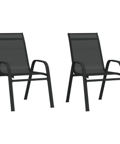 Složive vrtne stolice od tekstilena 2 kom crne
