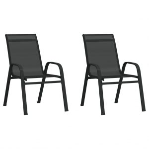 Složive vrtne stolice od tekstilena 2 kom crne