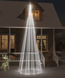 Božićno drvce na stijegu 732 LED žarulje hladne bijele 500 cm
