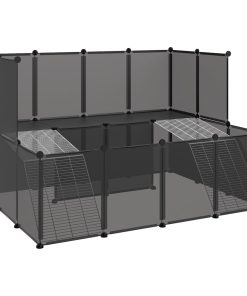 Kavez za male životinje crni 143 x 107 x 93 cm PP i čelik