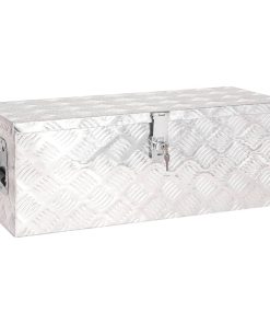 Kutija za pohranu srebrna 70 x 31 x 27 cm aluminijska