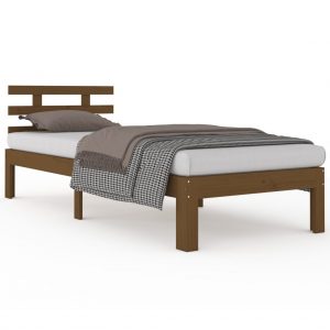 Okvir za krevet od masivnog drva boja meda 75x190 cm 2FT6 mali
