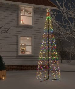 Stožasto božićno drvce šareno 1400 LED žarulja 160 x 500 cm