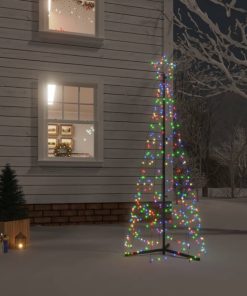 Stožasto božićno drvce šareno 200 LED žarulja 70 x 180 cm