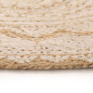 Ukrasni pleteni tepih od jute s uzorkom 180 cm okrugli