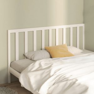 Uzglavlje za krevet bijelo 186 x 4 x 100 cm od masivne borovine