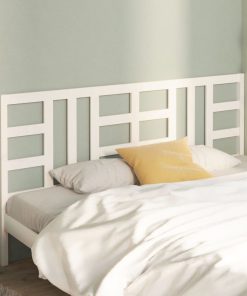 Uzglavlje za krevet bijelo 186 x 4 x 100 cm od masivne borovine
