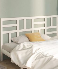 Uzglavlje za krevet bijelo 186 x 4 x 104 cm od masivne borovine