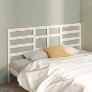 Uzglavlje za krevet bijelo 186 x 4 x 104 cm od masivne borovine
