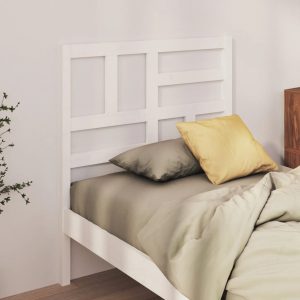 Uzglavlje za krevet bijelo 81 x 4 x 104 cm od masivne borovine
