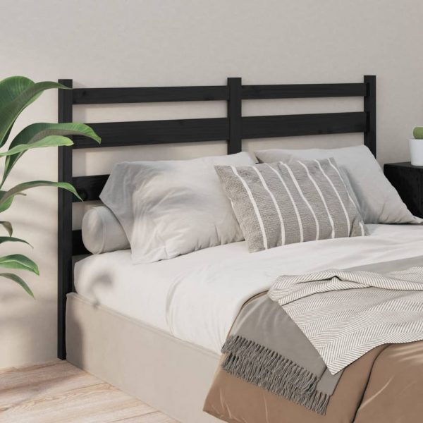 Uzglavlje za krevet crno 166 x 4 x 100 cm od masivne borovine