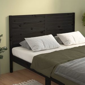 Uzglavlje za krevet crno 166 x 4 x 100 cm od masivne borovine