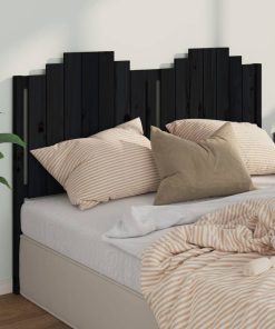Uzglavlje za krevet crno 166 x 4 x 110 cm od masivne borovine