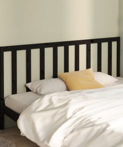 Uzglavlje za krevet crno 186 x 4 x 100 cm od masivne borovine