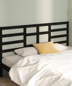 Uzglavlje za krevet crno 186 x 4 x 104 cm od masivne borovine